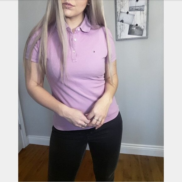 𝅺baby PINK LILAC TOMMY HILIFIGER POLO - Picture 1 of 6